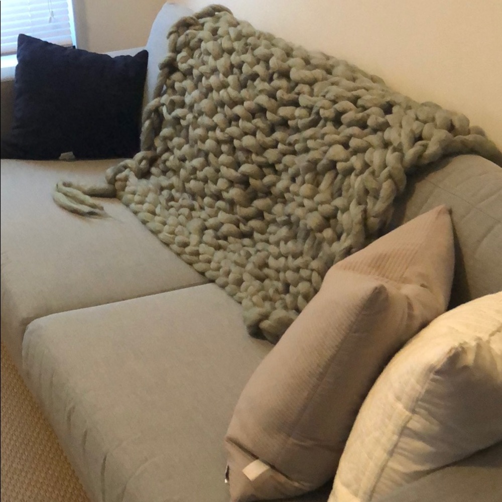 Home made chunky knit blanket